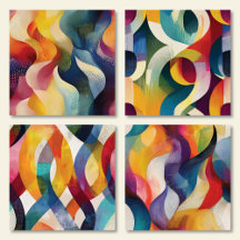 Abstract Swirls - Rainbow Colors Canvas Prints