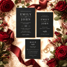 Modern Elegant Minimalist Black White Wedding Sute