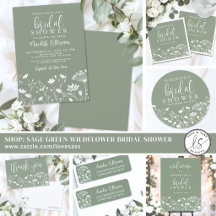 Simple Sage Green Wildflower Bridal Shower