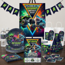 Monster Truck Shark Birthday Party Collection