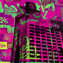 Tokyo buildings with graffiti