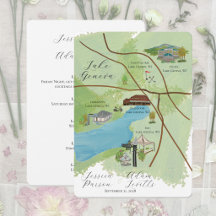 Customizable Illustrated Wedding Maps