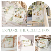 Sage Green Teddy Bear Baby Shower