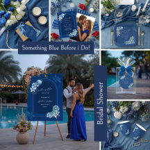 Delft Blue White Chinoiserie Floral Bridal Shower