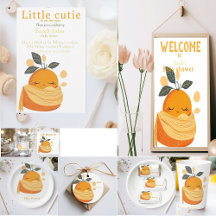 Little cutie orange  baby shower collection 
