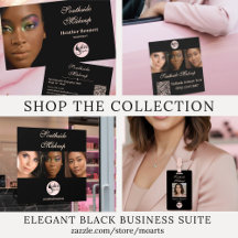 Black Pink Script Photo Logo Makeup Business Suite