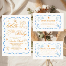 Gender Neutral doodle cupid Baby Shower