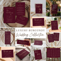 Luxury Burgundy Wedding Collection Suite Set
