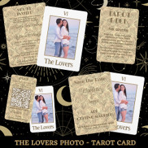 The Lovers Tarot Card Gold & Bronze Couple Photo