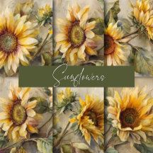 SUNFLOWER DECOUPAGE PAPER