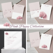 Pink Poppy, minimalist jewlery display cards