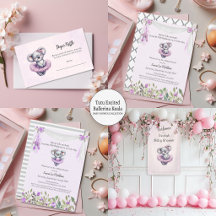 Tutu Excited Ballerina Koala Baby Shower
