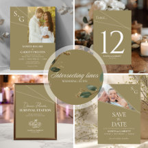 Contemporary Intersecting Lines Wedding Set