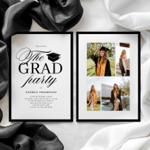Minimalist Black and White The Grad Party