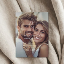 Modern Monogram Initials Black White Wedding Suite