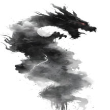 Smoke Dragon Sumi-e Ink Art | Japanese Dragon Gift