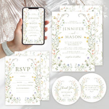 Elegant Meadow Flower Colorful Wildflower Wedding