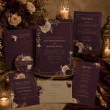Burgundy Floral Gothic Wedding Collection