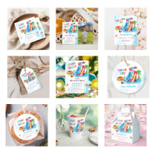 Water Slide Birthday Party Invitation 