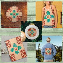 Turquoise Zia Tribal Brown Tan