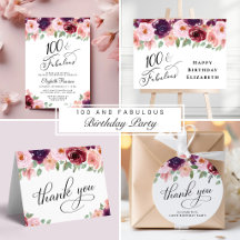 Elegant Floral 100th Birthday Party