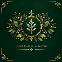 Personalized Forest Green Gold Wedding Monogram