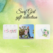 Surfer Girl - Handpainted Watercolour Hibiscus