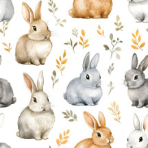 Rabbits And Leaves Pattern