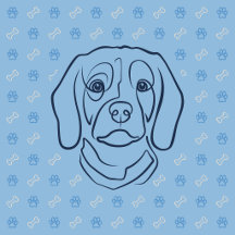 Beagle Decorative Line Art Pattern