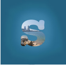 S letter and the beach