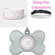 Monogram Frilly coquette Pet accessories pink bows