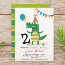 Oh Snap Cute Alligator in Swamp Birthday