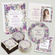 PURPLE AND BLUSH PINK FLORAL BIRTHDAY