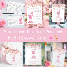 Pink Floral Petals & Prosecco Bridal Shower Suite
