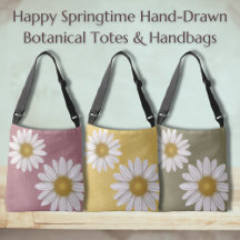 Happy Springtime Botanical Totes & Handbags