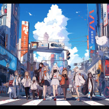 Anime Square Throw Pillows