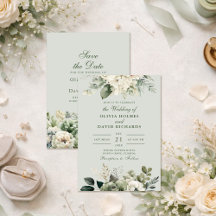 Soft Sage Green Floral Wedding Collection