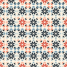 Geometric Japanese Flowers Pattern