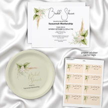 Elegant Floral Border Bridal Shower Suite