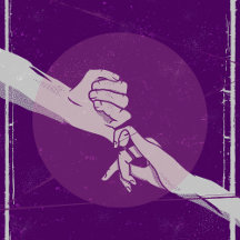 Couple holding hands, wedding anniversary.