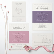 Modern Blushing Rose Botanical Wedding Collection