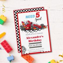 RACING CAR BIRTHDAY INVITE