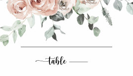 Classic Dusty Pink Rose Floral Wedding  Place Card