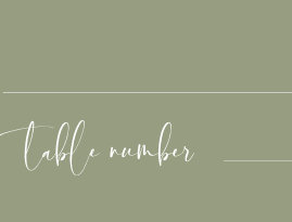 Elegant & modern sage green wedding place card