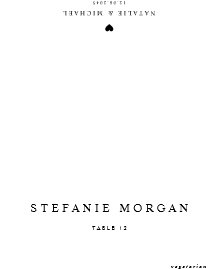 Black Classic Wedding Meal Choice Place Card