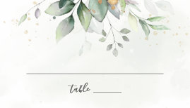 Elegant Eucalyptus Leaves Greenery Gold Wedding Place Card