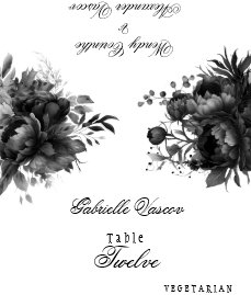 Classic Gothic White Wedding Foldable Place Card