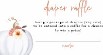 AMBER Modern Rustic Little Pumpkin Diaper Raffle Place Card