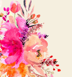 Elegant Pink Watercolor Floral Wedding  Place Card