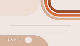 Boho Beige Wedding place cards with arch shaped